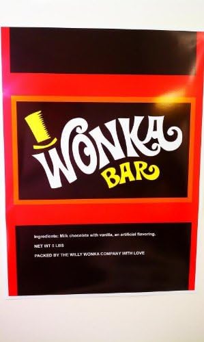 World's Largest Wonka Bar Wrapper Poster & Two 10x6 Golden Tickets