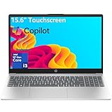 HP Touchscreen Laptop Computer for Student School and Home Study, Lifetime Office 365, Intel i3-1315U, 8GB RAM, 256GB SSD, 500GB External HDD, Fast Charging, Copilot AI, Windows 11 Home, Silver