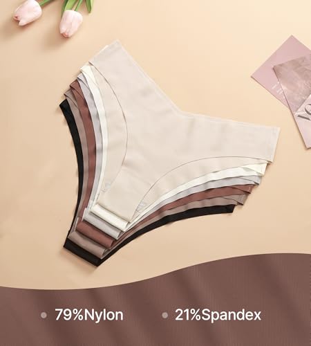 No Show Underwear Women Soft Seamless Bikini Panties Invisibles Breathable V Cut Cheeky 6 Pack3