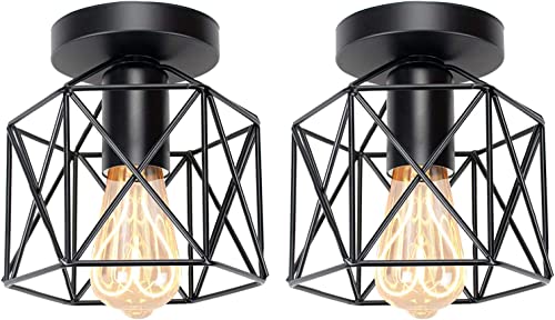 Reviews de Lamparas de techo los preferidos por los clientes. 50 LUMEZING 2 Unidades Luminaria colgante,Lámpara de Techo,The Nordic Modern Retro Industrial Jaula de pájaros de metal Lámpara colgante de techo para cocina Isla Comedor...