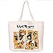 Lunanana Haikyuu Sac fourre-tout réutilisable en toile de coton, sac à provisions, sacs à bandoulière, cadeaux pour les fans de manga (Blanc 1)