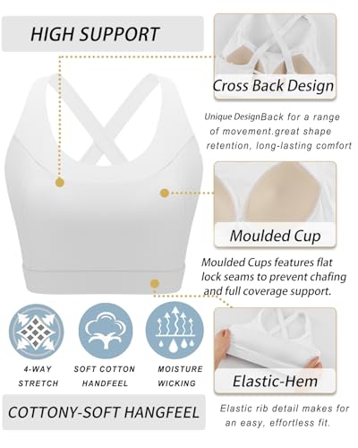 Image of RUNNING GIRL Sports Bra for Women, Molded Cup High Impact Sports Bras for Women with Sewn in Pads