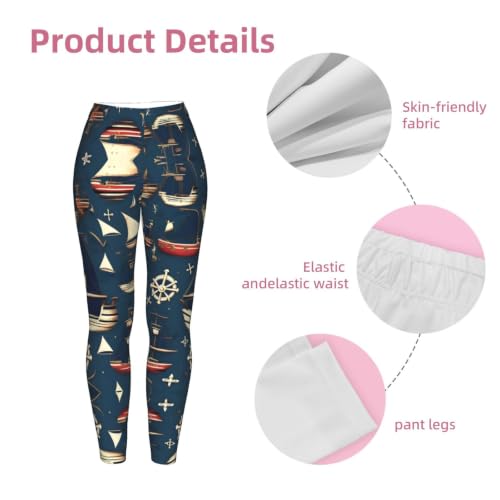 Leggings de compresión suaves de mujer mallas piratas náuticas para entrenamiento 6
