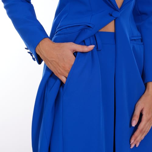 Women's Long Suit 2 Piece Blazer Jacket Pants Slim Fit 1 Button High Street Luxury Womens Clothing Pant Sets3