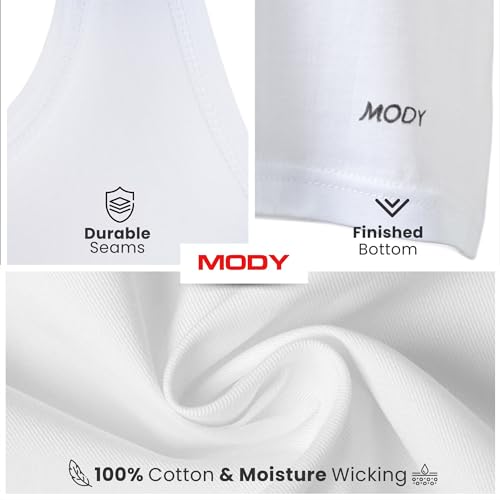 Mody Tank Tops Men Undershirts, Cotton Mens Tank Top, Breathable Men Undershirts, Ultra Soft Men's Tank Tops Pack 24