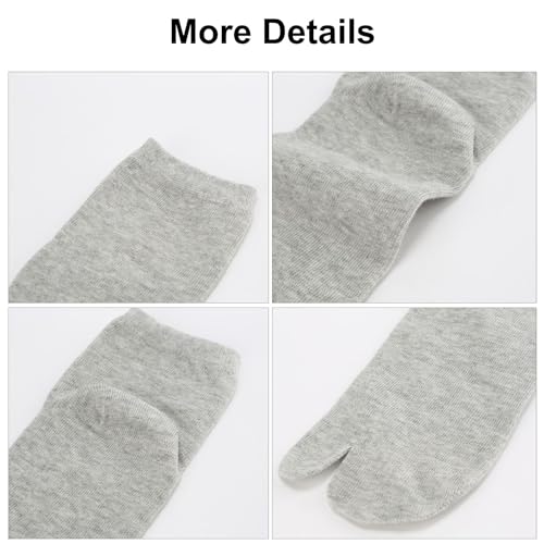 Image of Women's Solid 2 Toe Flip Flop Tabi Socks Geta Ankle Cotton 5 /6 Pairs