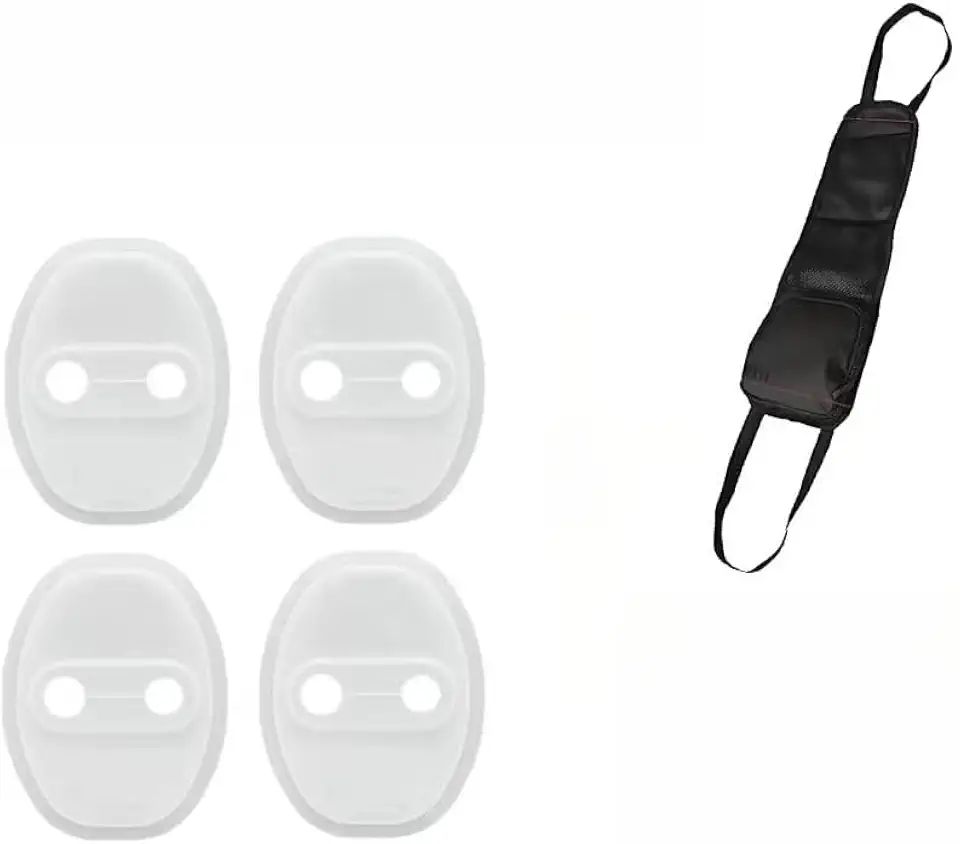 Kit 4 Peças Protetor Anti Impacto para Porta de Carro – Amortecedor Borracha Universal Anti Colisão e Redutor de Ruídos (Kit Branco+Bolsa Organizador)