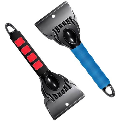 Ice Scraper for Car Windscreen, Car Ice Scraper Non Scratch, Scrape Ice, Snow and Frost from Windscreen Easily, Car Scraper Windscreen Scraper with Ergonomic Soft Foam Handle for Cars, Trucks, SUVs