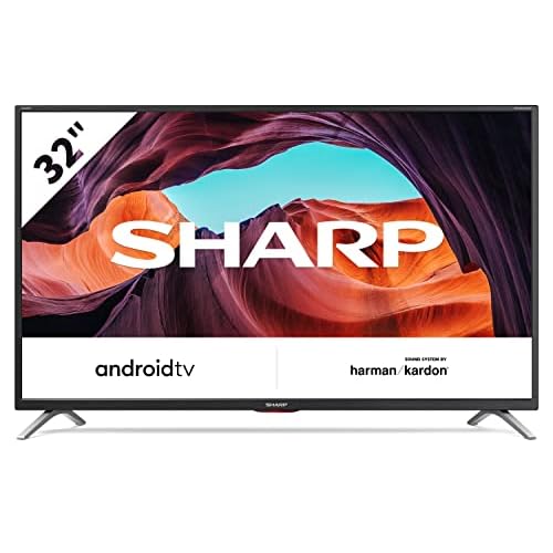SHARP 1T-C32BI6KE2AB 32-inch 720p HD Ready Android TV with Chromecast Built-in, Harman/Kardon Speakers, 3x HDMI, 2x USB and Bluetooth, Black [Amazon Exclusive]