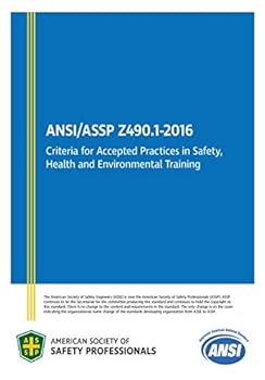 Paperback ANSI/ASSP Z490.1-2016 Criteria for Accepted Practices in Safety, Health and Environmental Training Book