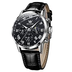 5529: Black leather strap & Black dial