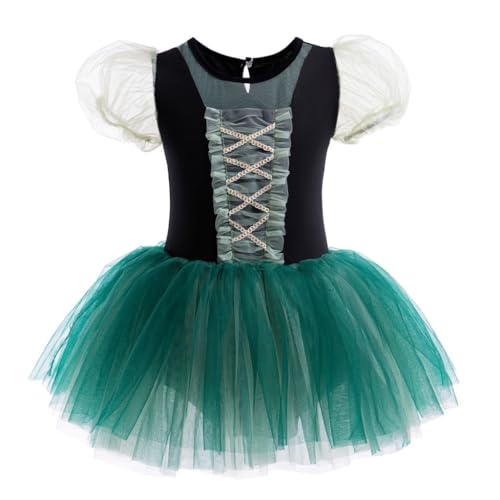 Dressy Daisy Medieval Ballet Leotards Tutu Dress Ballerina Outfits Dance Costume Dancewear for Little Girls Size 6-7, Green