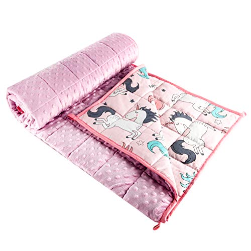 Sleepymoon Gewichtsdecke Therapiedecke Schwere Decke für Besseren Schlaf Stressabbau und Angstzustände Weighted Blanket Beschwerte Decke (Hellrosa 100 * 150cm-2kg)
