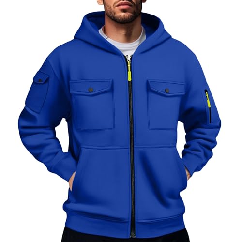 Mens Tactical Hoodie Zip Up Athletic Outdoor Hooded Sweatshirt with Pockets Plus Size Hoodies Casual Jackets 2025