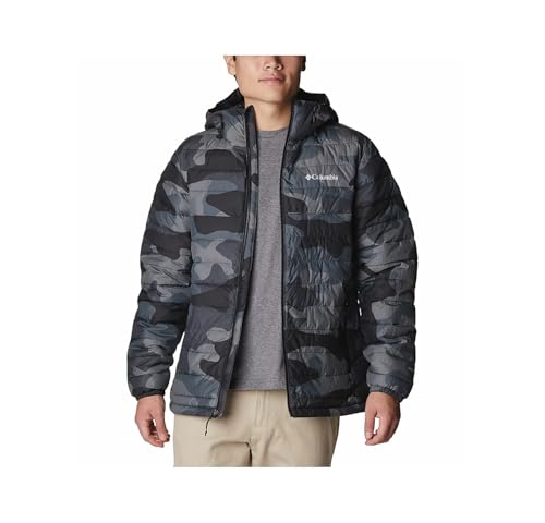 Image of Columbia Men Omni-Heat Reflective Powder Lite Hooded Hiking and Trekking Down Jacket