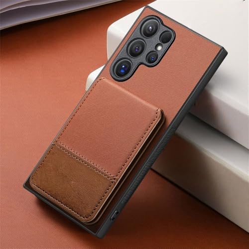 Étui portefeuille pour Samsung S25 Ultra et Galaxy A16 marron avec porte-cartes