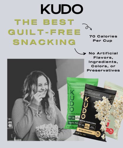 Kudo Kettle-Popped Protein Popcorn | Nothing Artificial | Guilt-Free Snacking | 10G Protein Per Bag | 70 Cal Per Cup | Gluten Free | Non-Gmo | Keto Friendly | Salty Sweet Kettle Korn 1 Pack #TOP6