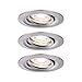 Produktbild Paulmann 94295 Nova Mini LED Einbauleuchte Coin 3er Set rund schwenkbar 3x4W Deckeneinbaustrahler Eisen gebürstet Aluminium Warmweiß 2700K, 12 W