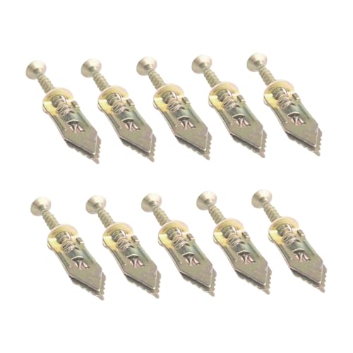 SOLUSTRE 10 Pcs Drywall Anchors Self Tapping Screws Plasterboard Anchor Fixing Screws for Wall Mounting Strong Sturdy Expansion Legs Easy Installation Metal Material
