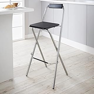 Space-ways Folding Breakfast Bar-Stool Kitchen Accessories High Chair Black