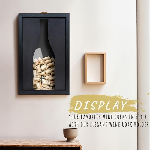 flinelife Wooden Wine Cork Holder, 13x8, Wine Cork Collector Shadow Box - Perfect for Wine Lover Gift by flinelife - Used condition - US$17.91