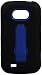 Asmyna Hybrid Dual Layer Protector Cover with Kickstand for ZTE Awe N800 - Retail Packaging - Dark Blue/Black