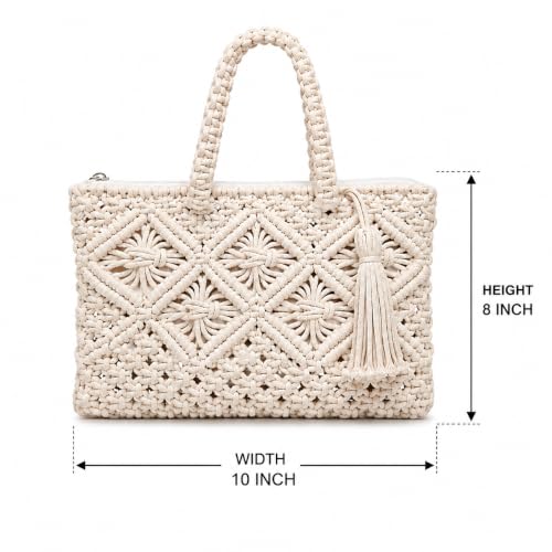 Image of Women's Handmade Macrame Crossbody Sling Bag Tote Bags Beautiful & Fancy Ladies Purse For Girls Women's Mobile Pouch Friends Gifts Birthday Marriage Party and Events,1- Piece