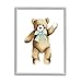 Stupell Industries Adorable Teddy Bear Nursery Animal Green Ribbon, Design by Studio Q
