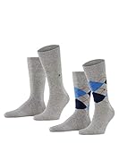Burlington Herren Socken Everyday Mix 2-Pack, Baumwolle, 2 Paar, Grau (Light Grey 3400), 40-46