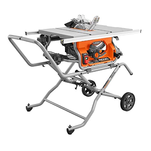 RIDGID 15 Amp 10 in. Portable Pro Jobsite Table Saw with Stand (Reed) Orange R4514