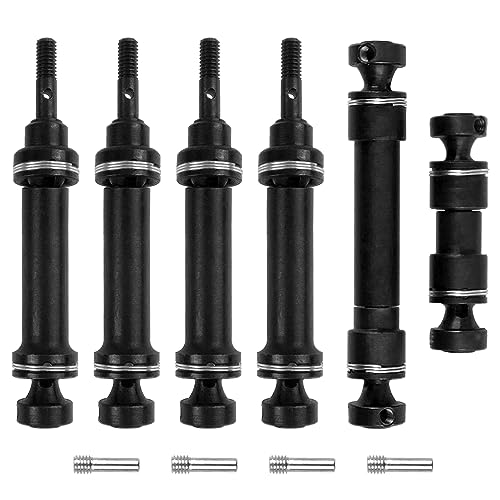 Vgoohobby 6Pcs Hard Steel Front Rear Driveshaft Center Drive Shaft Compatible with 1/16 Traxxas E-Revo Erevo Summit Slash 4WD RC Upgrade Parts #7051 7250R