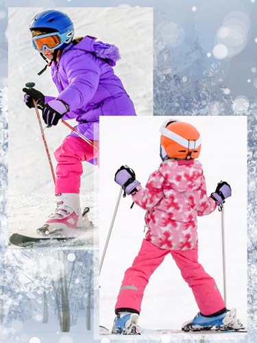 Image of Geyoga Kids Waterproof Winter Snow Ski Gloves for Boy Girl Outdoor Warm Thickening Snowboard Gloves