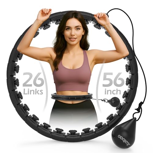 JLoibao Weighted Hula Circle with 26/32 Links(56-66 Inch) for Adults Weight Loss, Infinity Fitness...