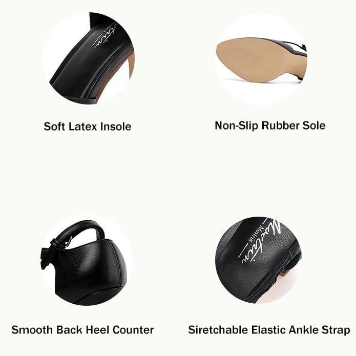 Mostrin Closed Toe Chunky High Heels Comfortable Dress Shoes for Women Pumps Vintage Heels Dressy Wedding Party Formal Office Business D'Orsay Pumps Shoes - Image 9