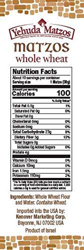 Yehuda Whole Wheat 10.5 oz Matzo Thins (3 Pack) Jerusalem Baked, Thin, Crisp & Delicious! Kosher for Passover
