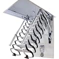 Electric Attic Ceiling Ladder Extended Telescopic Stairs Non-Slip Invisible Folding Ladder with Telescoping Armrests Telescoping Ladder Wall Mount Attic (Color : B, Size : 80x100cm/31.5x39in)