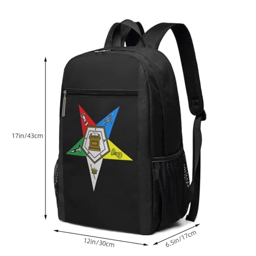 Order Of Eastern Star Lightweight Casual Backpack Knapsack Durable Travel Sports Shoulders Backpacks 17 Inch, Black3