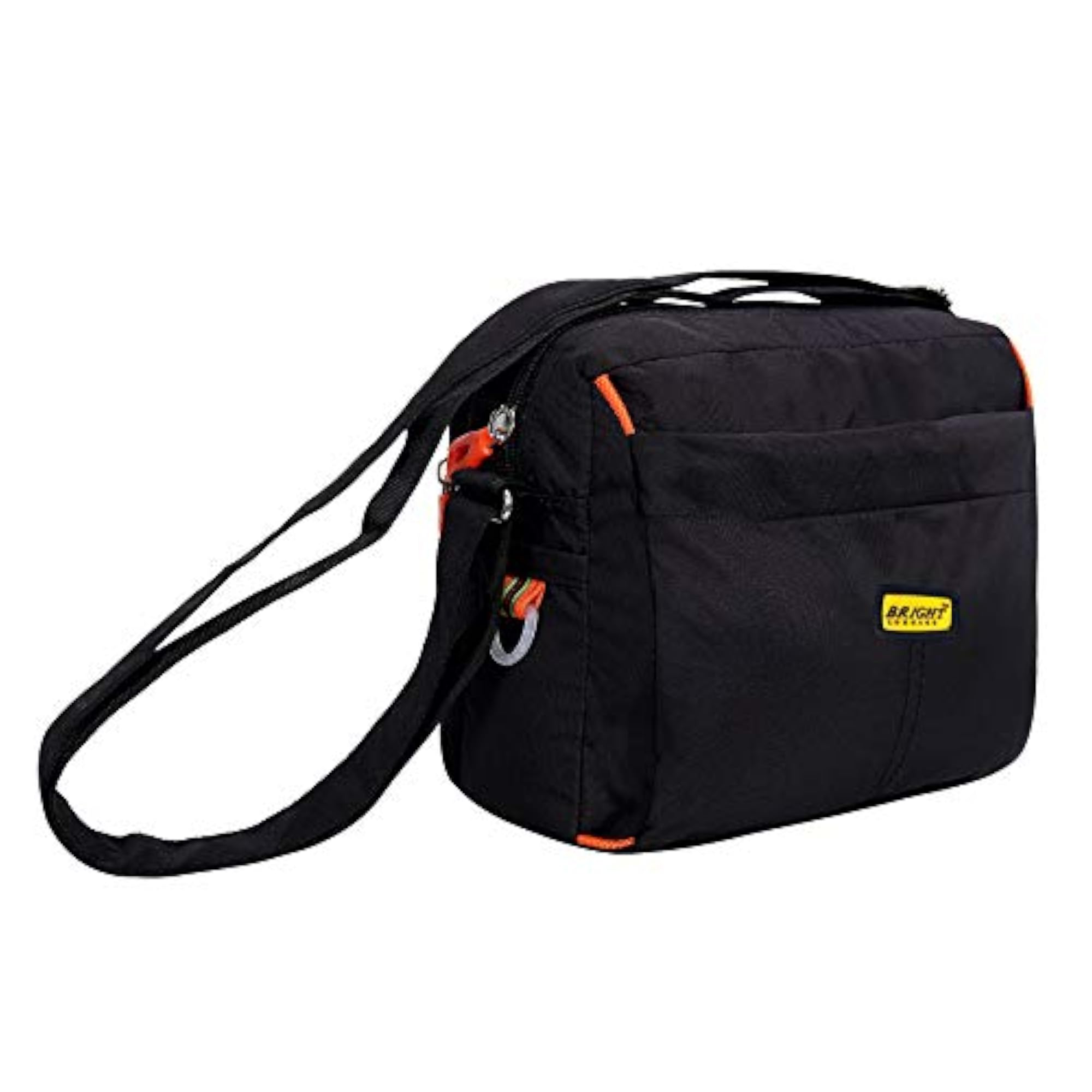 Unisex Polyester Black Sling & Cross-Body Bag