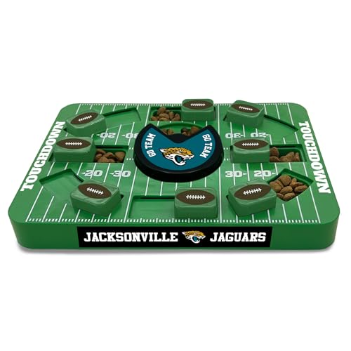 Image of Pets First NFL Jacksonville Jaguars Large Puzzle Toy for Dogs, Slow Feeder Board for Pets, New Bigger Size, Interactive Doggie Treat Toy