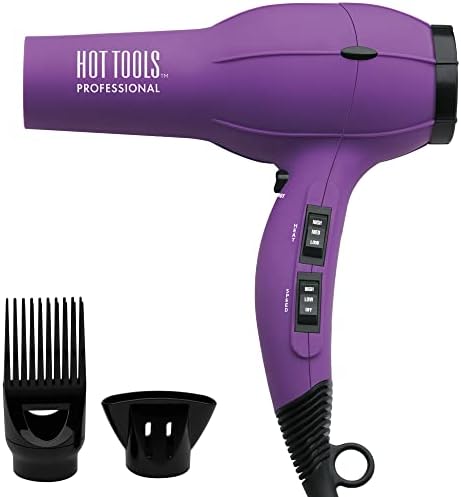 Hot Tools Pro Artist 1875W Turbo Ionic Dryer | Smooth, Frizz Free Blowouts (Purple)