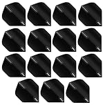 RED DRAGON Darts Black Hardcore XT Dart Flights | 5 Sets Per Pack (15 Dart Flights in total) | Extra Thick 100 Micron