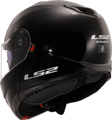 Casco moto modular LS2 Strobe II con mentonera abatible y acabado Gloss Black L 6