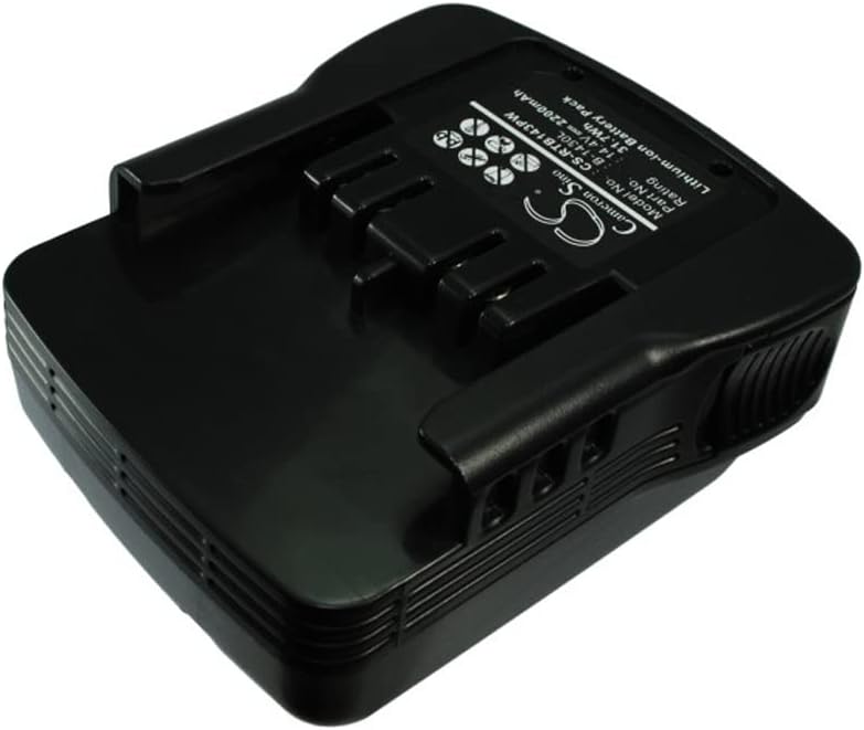 Angled top view of the Rdideal 14.4V Li-ion power tool battery, highlighting the connection interface.