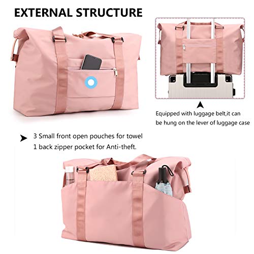 Plasmaller Sports Gym Bag Travel Duffel Pack With Dry Wet Pocket & Shoes Compartment For Women And Men, Light Blue #TOP3