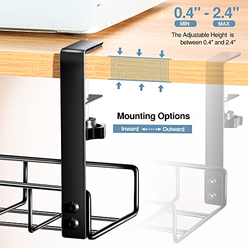 Under Desk Cable Management Tray 1 Pack, Xpatee Upgraded Wire Management No Drill, Cable Tray With Clamp For Desk Wire Management, Computer Cable Rack For Office, Home - No Damage To Desk #TOP3