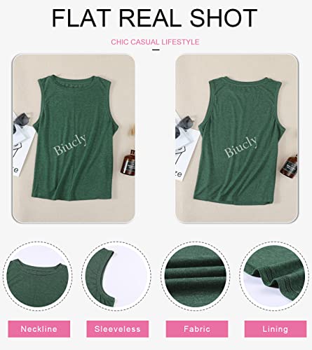Shewin Womens 2023 Summer Tank Top Casual Sleeveless Tops Loose Fit Crewneck Soft St Patrick's Day Shirts For Women,Us 8-10(M),Army Green #TOP2