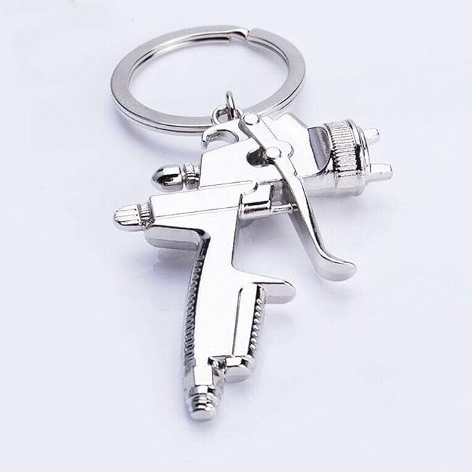 Image of Spray Paint Gun Black Metal Key Chain Ring Keychain New Spray Paint Gun Black Metal Key Chain Ring Keychain New, Silver, Large
