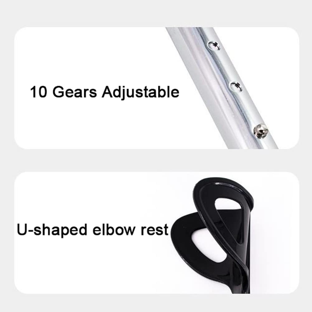 Muletas de antebrazo para adultos, muletas de antebrazo ajustables y livianas con asas de goma, agarre cómodo, muletas médicas para caminar, altura aplicable: 140-190 cm (Size : 2 Counts) Double the