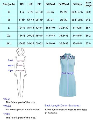 Sleeveless Golf Dresses For Women Moisture Wicking Tennis Dress With Built In Shorts Uv Protection(Light Blue+Paisley,Xl) #TOP5