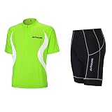 Airtracks FUNKTIONS RADTRIKOT Set/Fahrradhose KURZ PRO + Fahrradtrikot Kurzarm Team/ATMUNGSAKTIV/Reflektoren - schwarz-neon - XXL